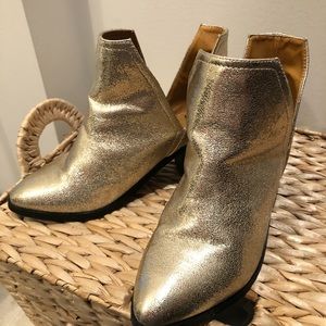 Metallic gold boots